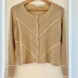 Whitewash Silk Knit Cardigan